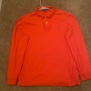 Orange Long Sleeve Shirt Polo Ralph Lauren L
